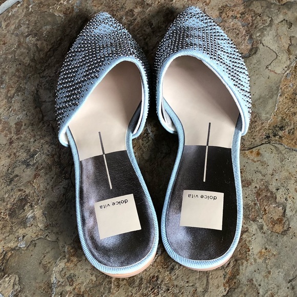 🍃💕NIB Dolce Vita Studded Denim Slide Mules - Picture 7 of 8